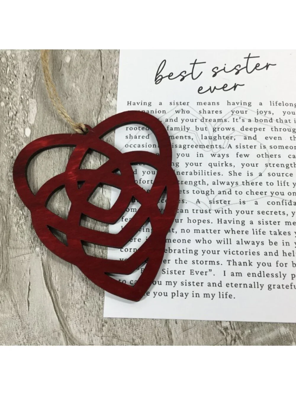 The Sister Celtic Knot Story Card Ornament